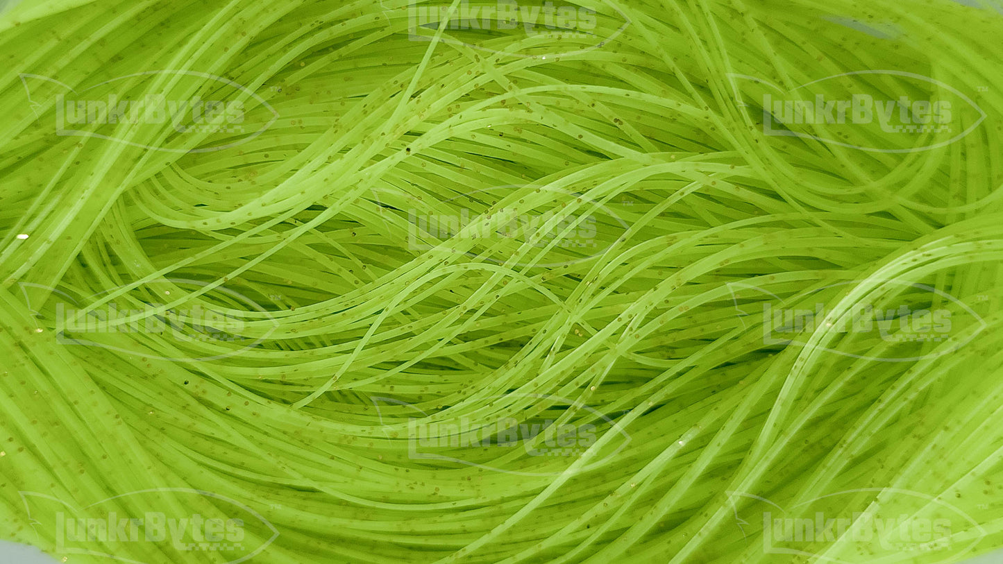 Chartreuse / Gold Flake Silicone Skirt Tab with Flake – Reaction Strike Trigger for Bass (8801-029)