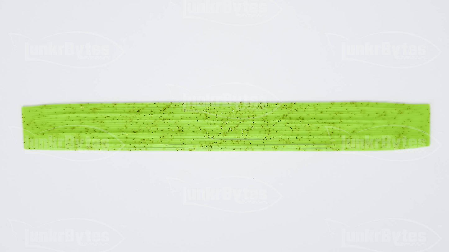 Chartreuse / Gold Flake Silicone Skirt Tab with Flake – Reaction Strike Trigger for Bass (8801-029)
