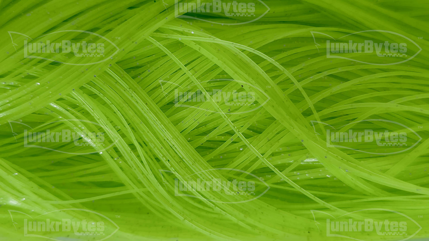 Chartreuse / Silver Flake Silicone Skirt Tab with Flake – Shad Imitation for Bass (8801-032)