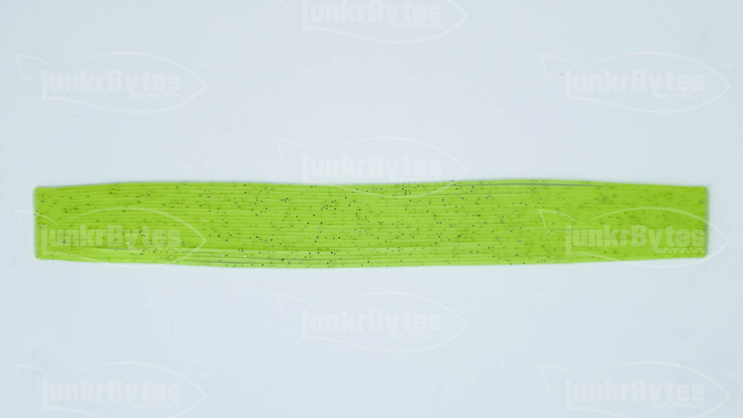 Chartreuse / Silver Flake Silicone Skirt Tab with Flake – Shad Imitation for Bass (8801-032)