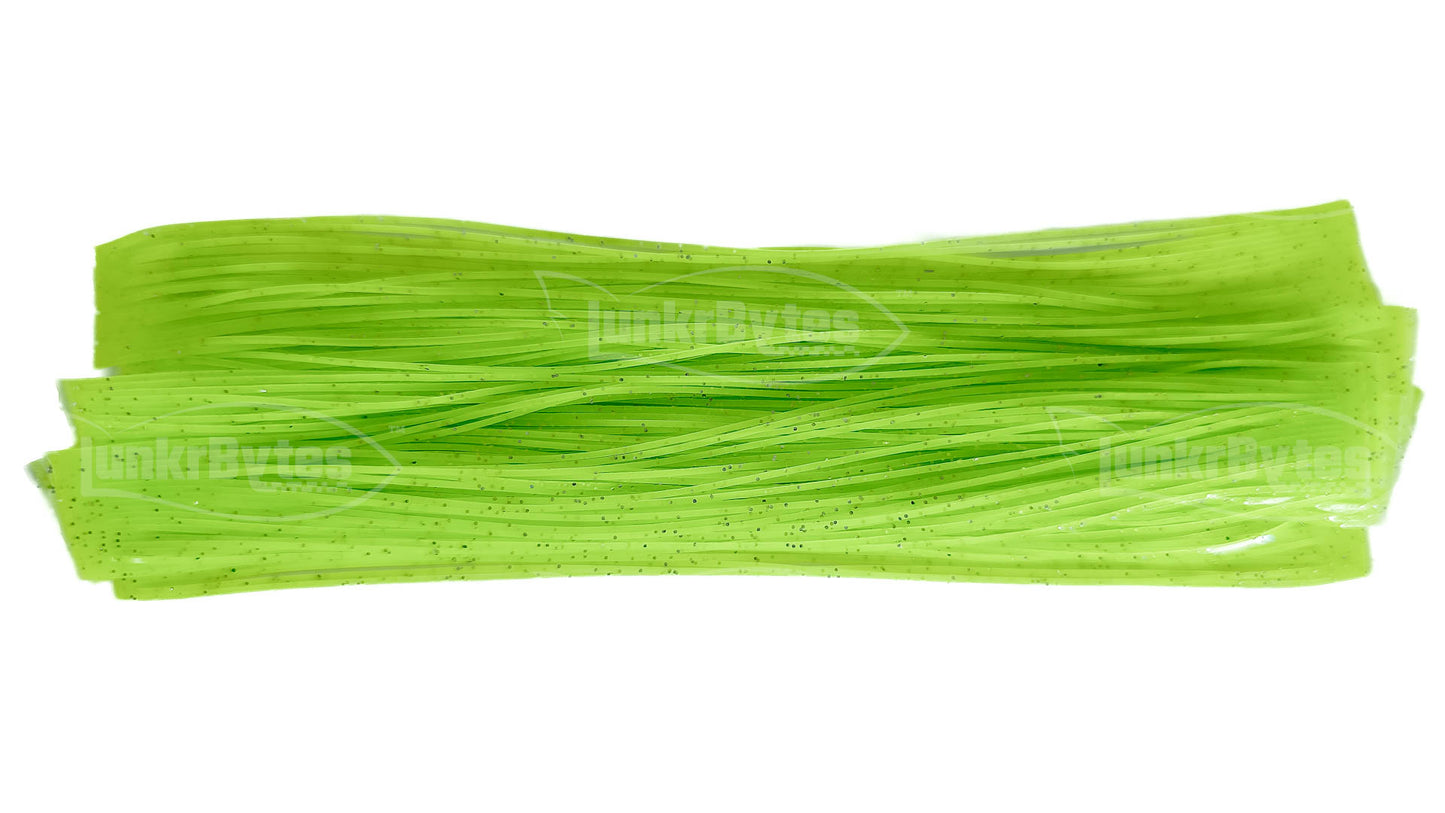 Chartreuse / Silver Flake Silicone Skirt Tab with Flake – Shad Imitation for Bass (8801-032)