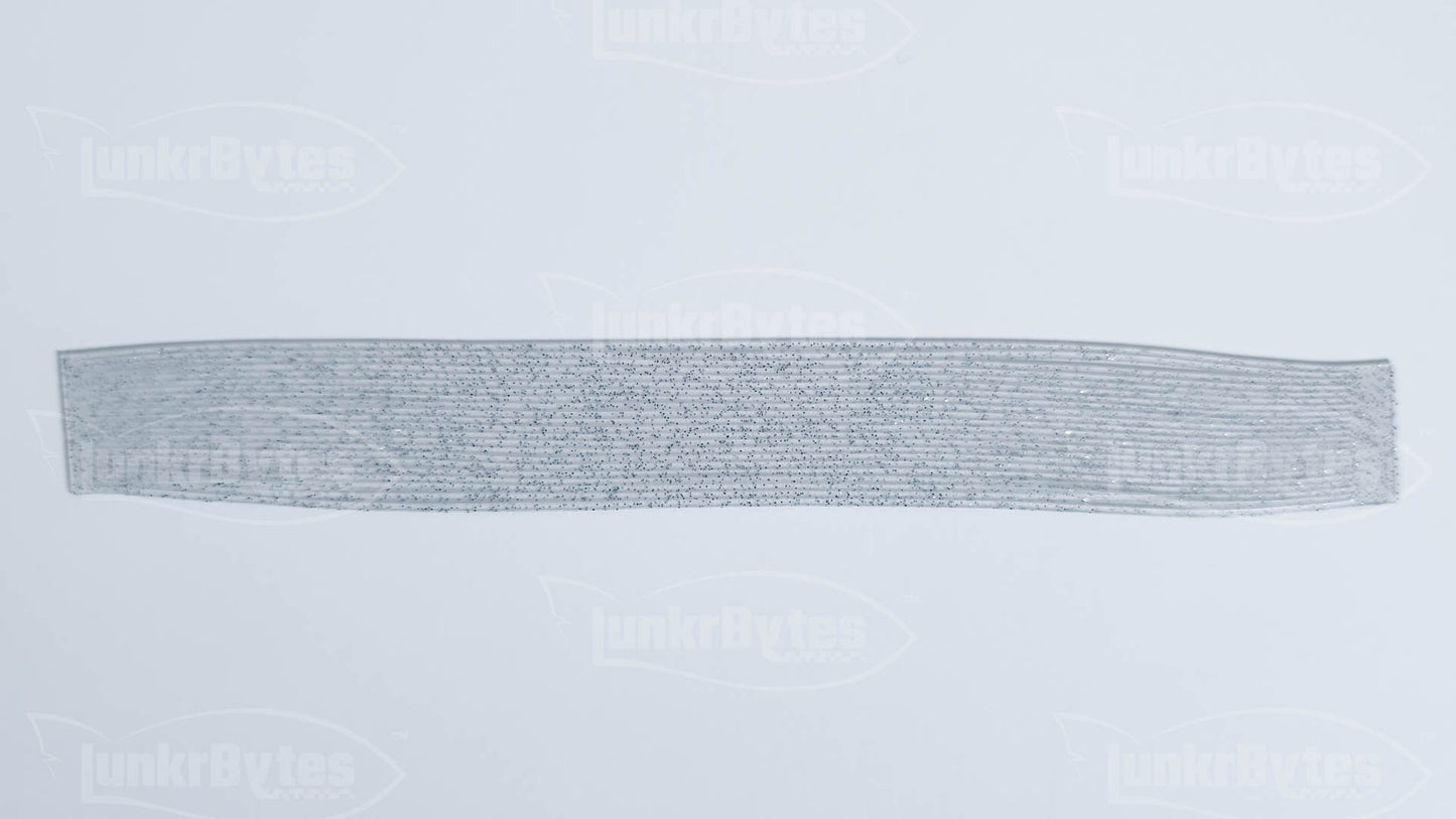 Clear / Silver Flake Silicone Skirt Tab with Flake – Shad Imitation for Bass (8801-048)