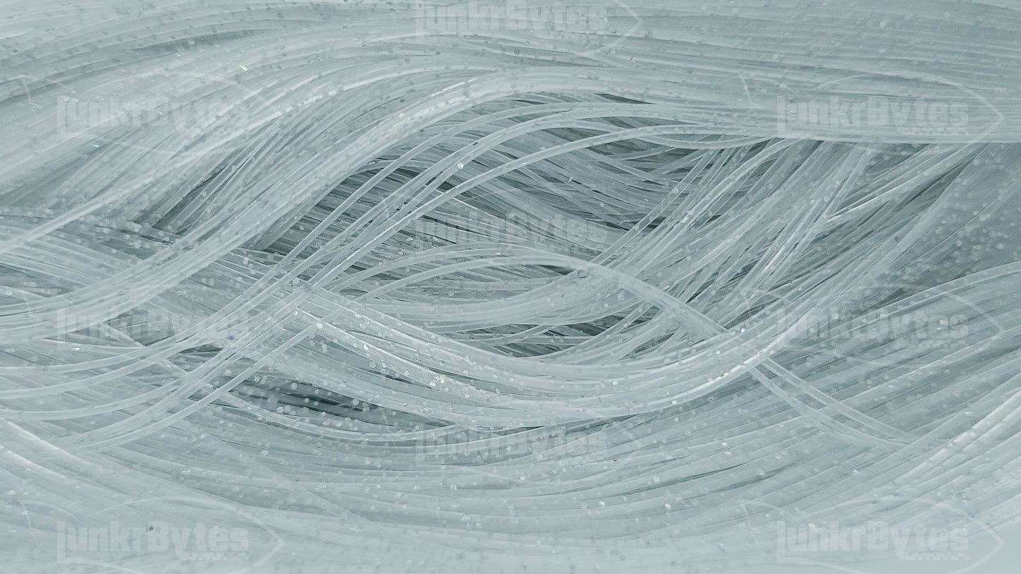 Clear / Holographic  Silver Flake Silicone Skirt Tab with Flake – Shad Imitation for Bass (8801-050)