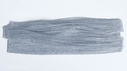Clear / Holographic  Silver Flake Silicone Skirt Tab with Flake – Shad Imitation for Bass (8801-050)