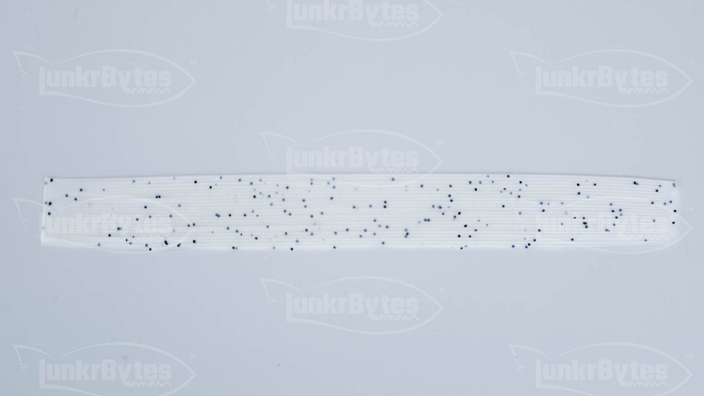 Clear / Blue Interference Pepper (Black Flake) Silicone Skirt Tab with Flake – Shad Imitation for Bass (8801-051)