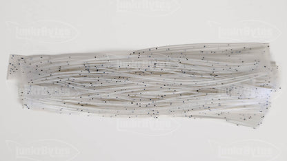 Clear / Blue Interference Pepper (Black Flake) Silicone Skirt Tab with Flake – Shad Imitation for Bass (8801-051)