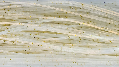 Pearlite Gold / Gold Flake Silicone Skirt Tab with Flake – Shad Imitation for Bass (8801-103)