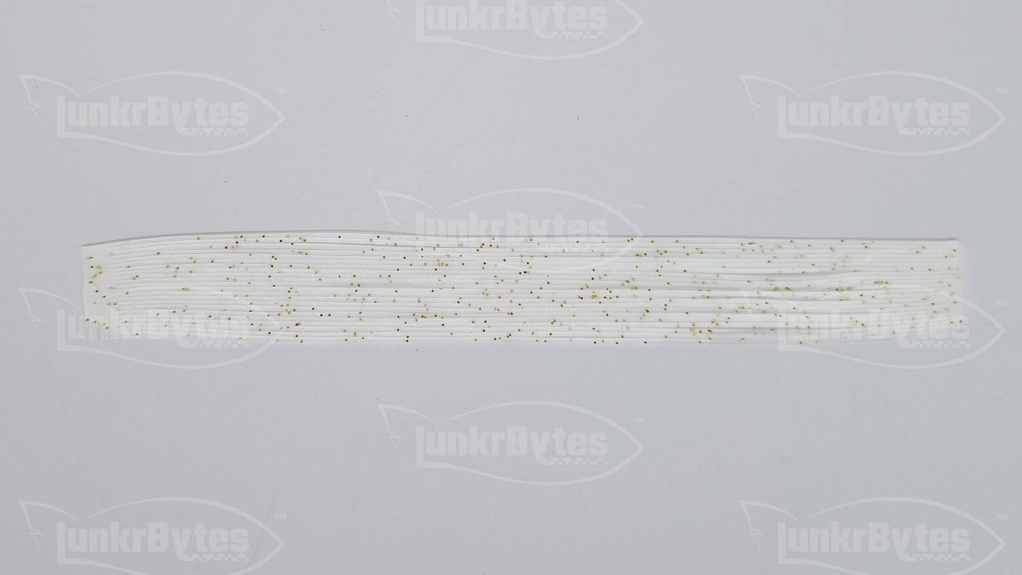 Pearlite Gold / Gold Flake Silicone Skirt Tab with Flake – Shad Imitation for Bass (8801-103)