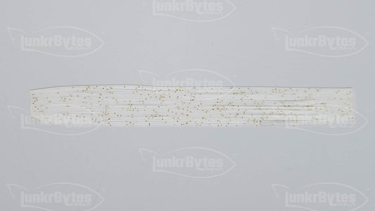 Pearlite Gold / Gold Flake Silicone Skirt Tab with Flake – Shad Imitation for Bass (8801-103)