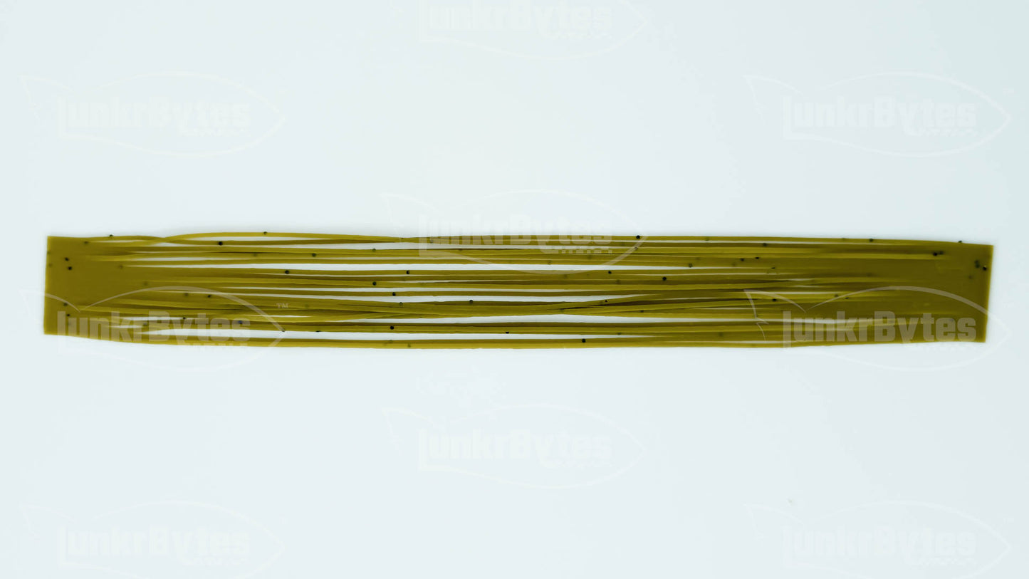 Green Pumpkin Pepper (Black Flake) Silicone Skirt Tab with Flake – Crawfish Pattern for Bass (8801-139)