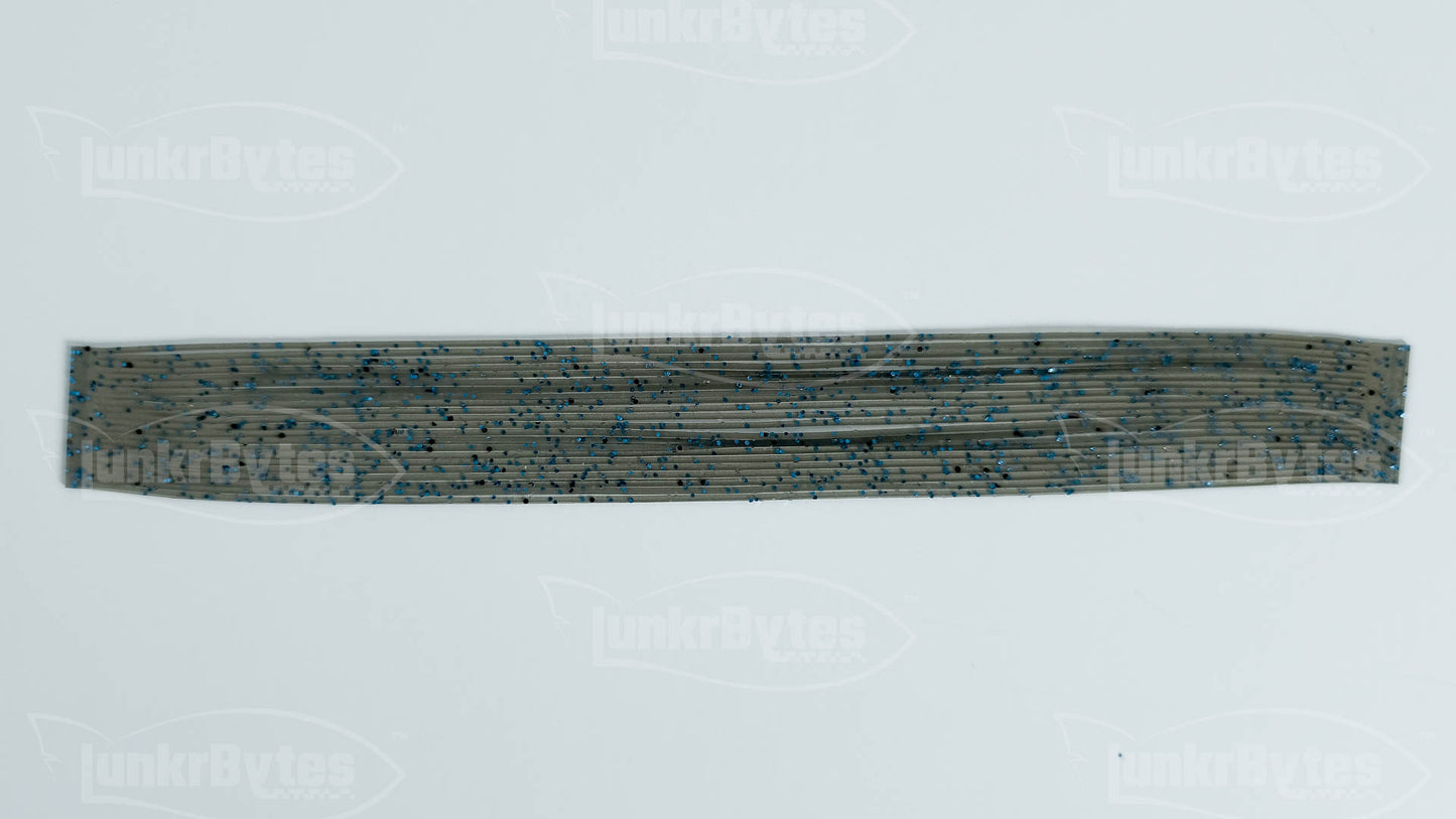 Gray / Blue & Black Flake Silicone Skirt Tab with Flake – Shad Imitation for Bass (8801-164)