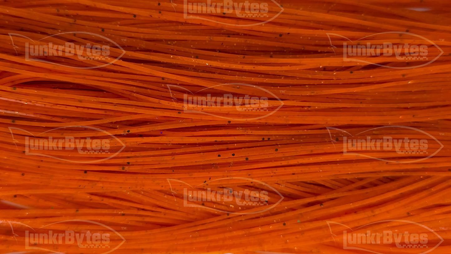 Hot Orange / Brown & Black Flake Silicone Skirt Tab with Flake – Crawfish Pattern for Bass (8801-167)