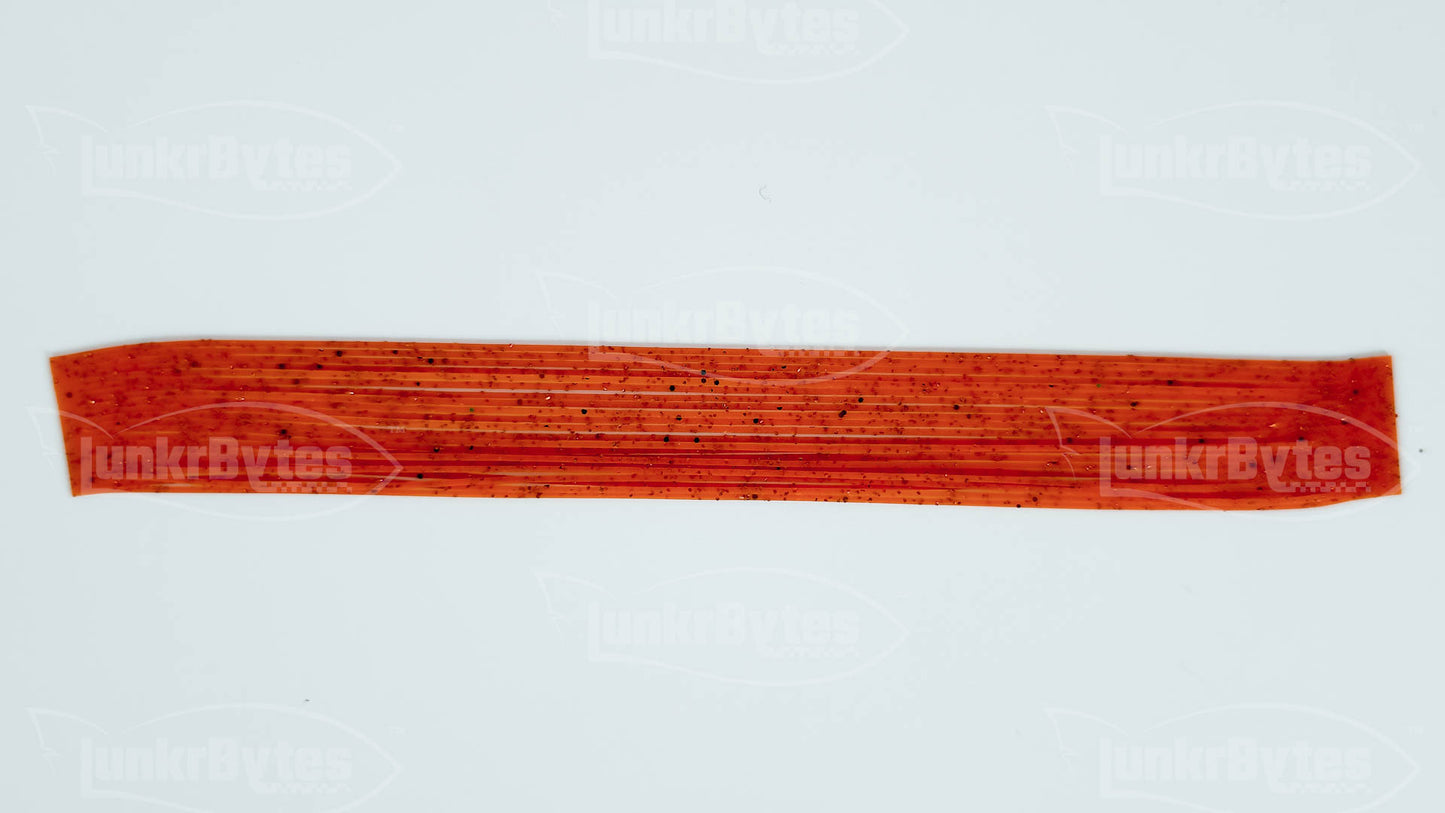 Hot Orange / Brown & Black Flake Silicone Skirt Tab with Flake – Crawfish Pattern for Bass (8801-167)