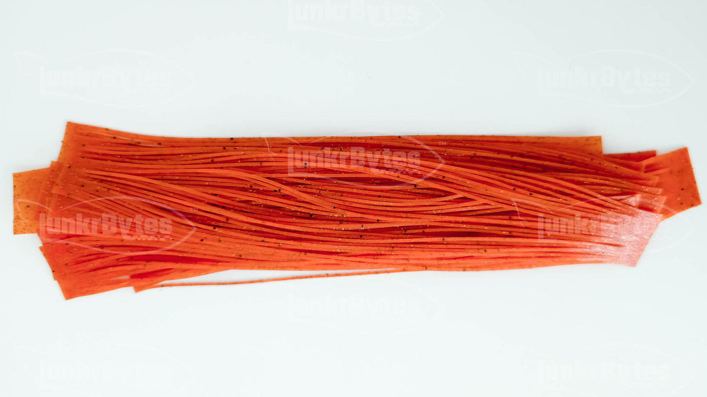 Hot Orange / Brown & Black Flake Silicone Skirt Tab with Flake – Crawfish Pattern for Bass (8801-167)