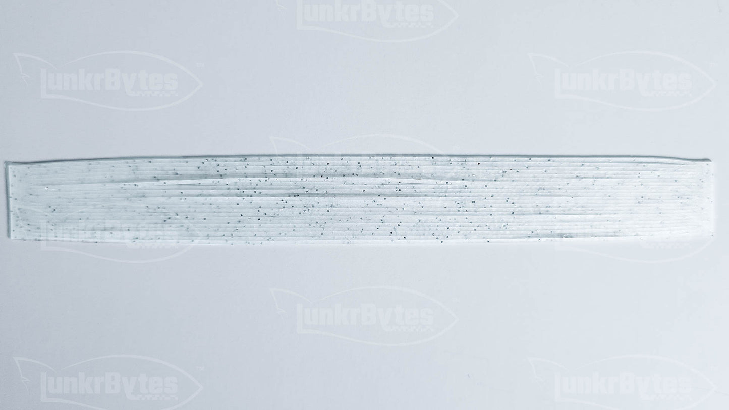 Pearlescent / Silver Flake Silicone Skirt Tab with Flake – Shad Imitation for Bass (8801-221)