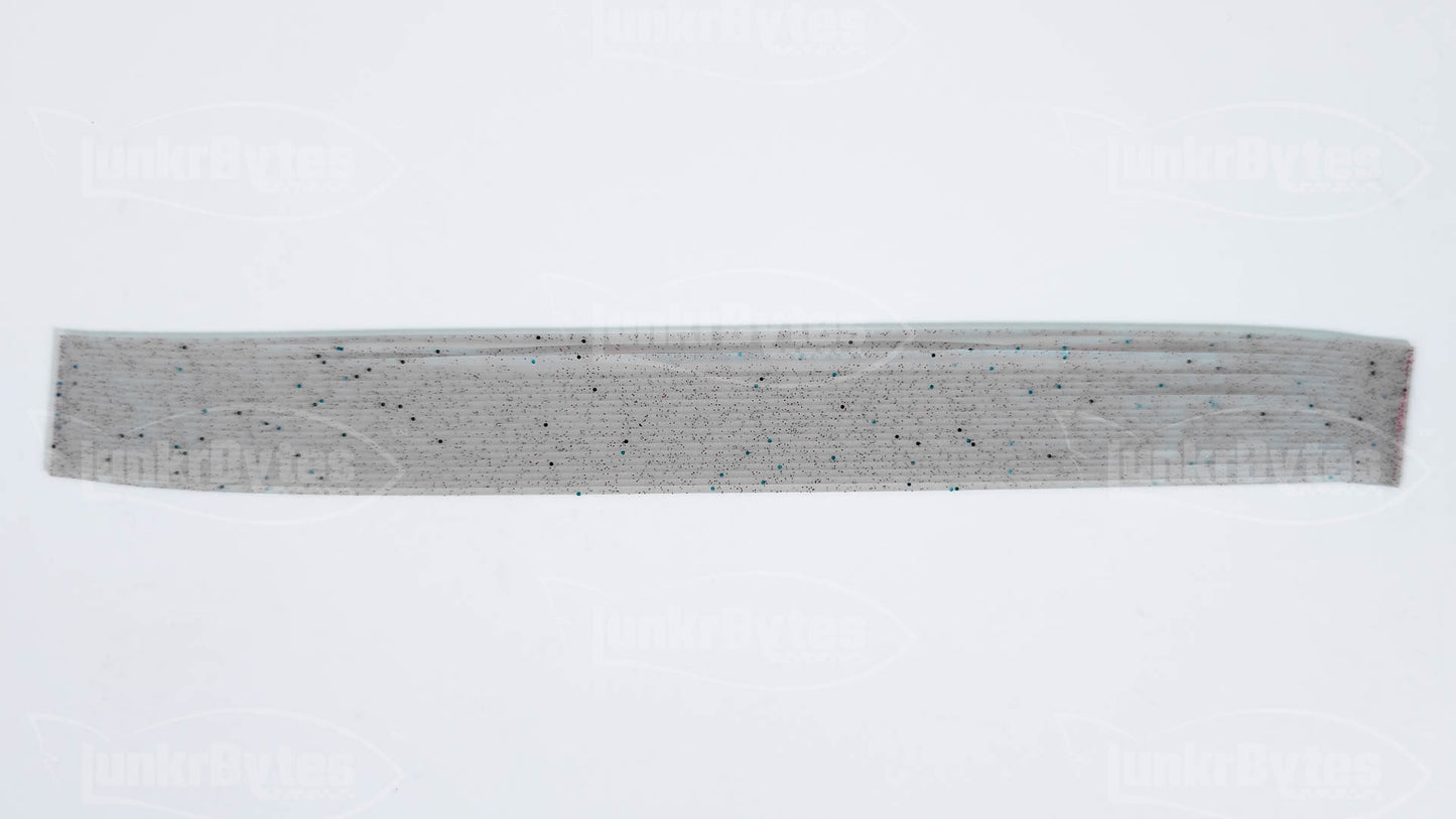 Gray / Pearlescent Blue / Bronze Flake Silicone Skirt Tab with Flake – Shad Imitation for Bass (8801-276)