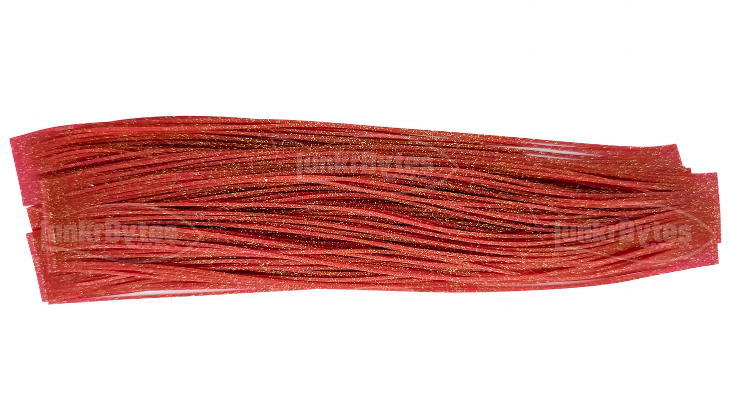 Red / Gold Flake Silicone Skirt Tab with Flake – Crawfish Pattern for Bass (8801-277)