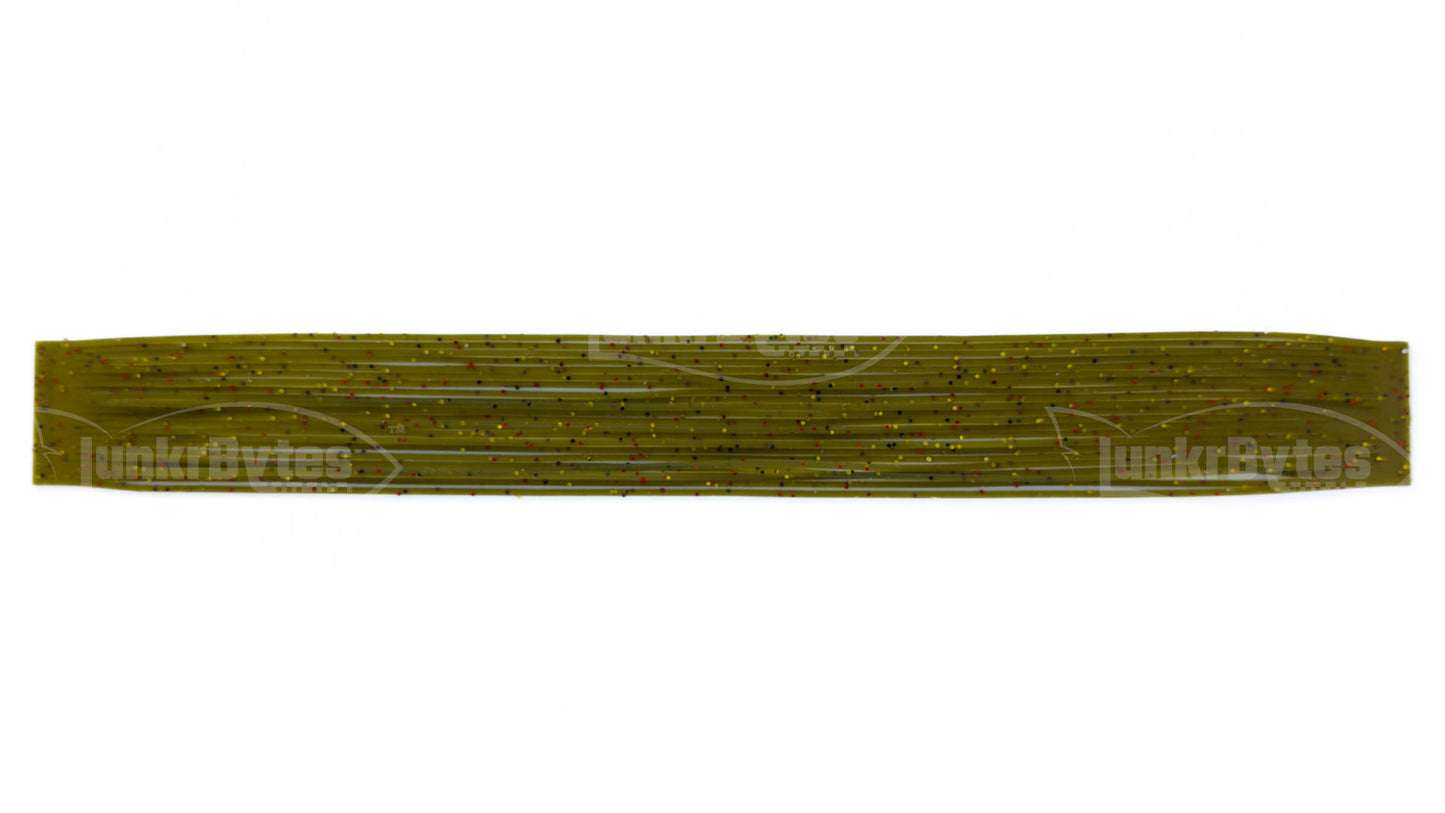 Watermelon / Gold & Red Flake Silicone Skirt Tab with Flake – Crawfish Pattern for Bass (8801-282)