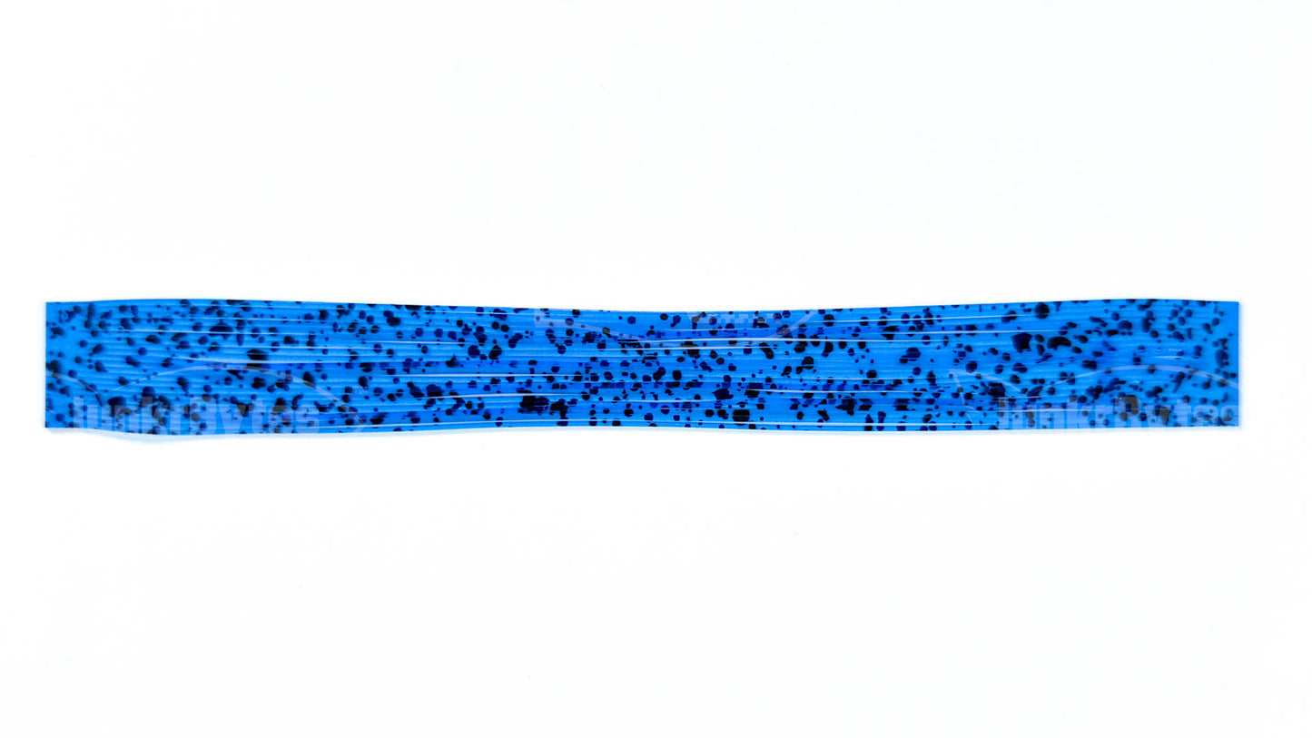 Ocean Blue Black Dots Silicone Skirt Tab – Reaction Strike Trigger for Bass (8802-534)