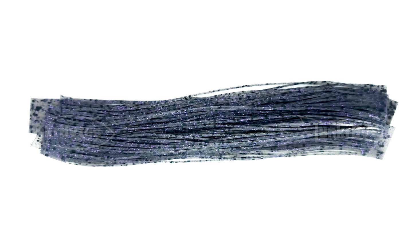 Gray / Purple Flake / Black Dots Silicone Skirt Tab with Flake – Shad Imitation for Bass (8802-538)
