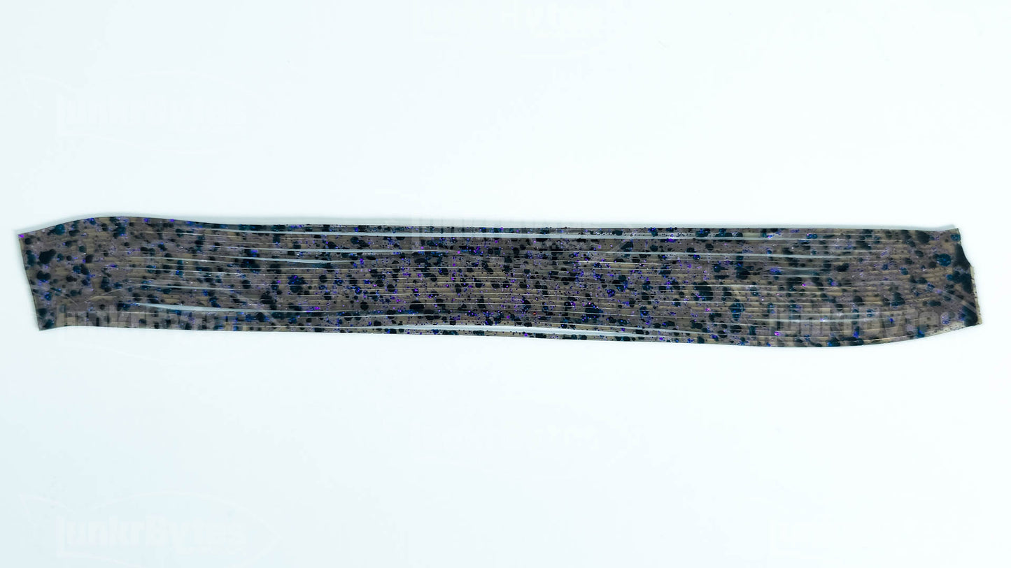 Gray / Purple Flake / Black Dots Silicone Skirt Tab with Flake – Shad Imitation for Bass (8802-538)