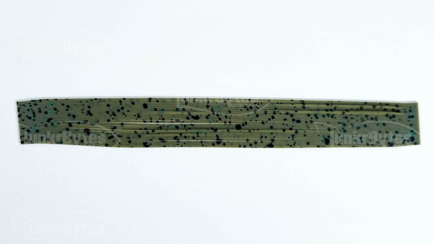 Green Pumpkin / Blue Interference / Black Dots Silicone Skirt Tab with Interference – Crawfish Pattern for Bass (8802-547)