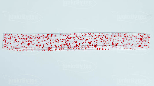 White / Red Dots Silicone Skirt Tab – Crawfish Pattern for Bass (8802-568)