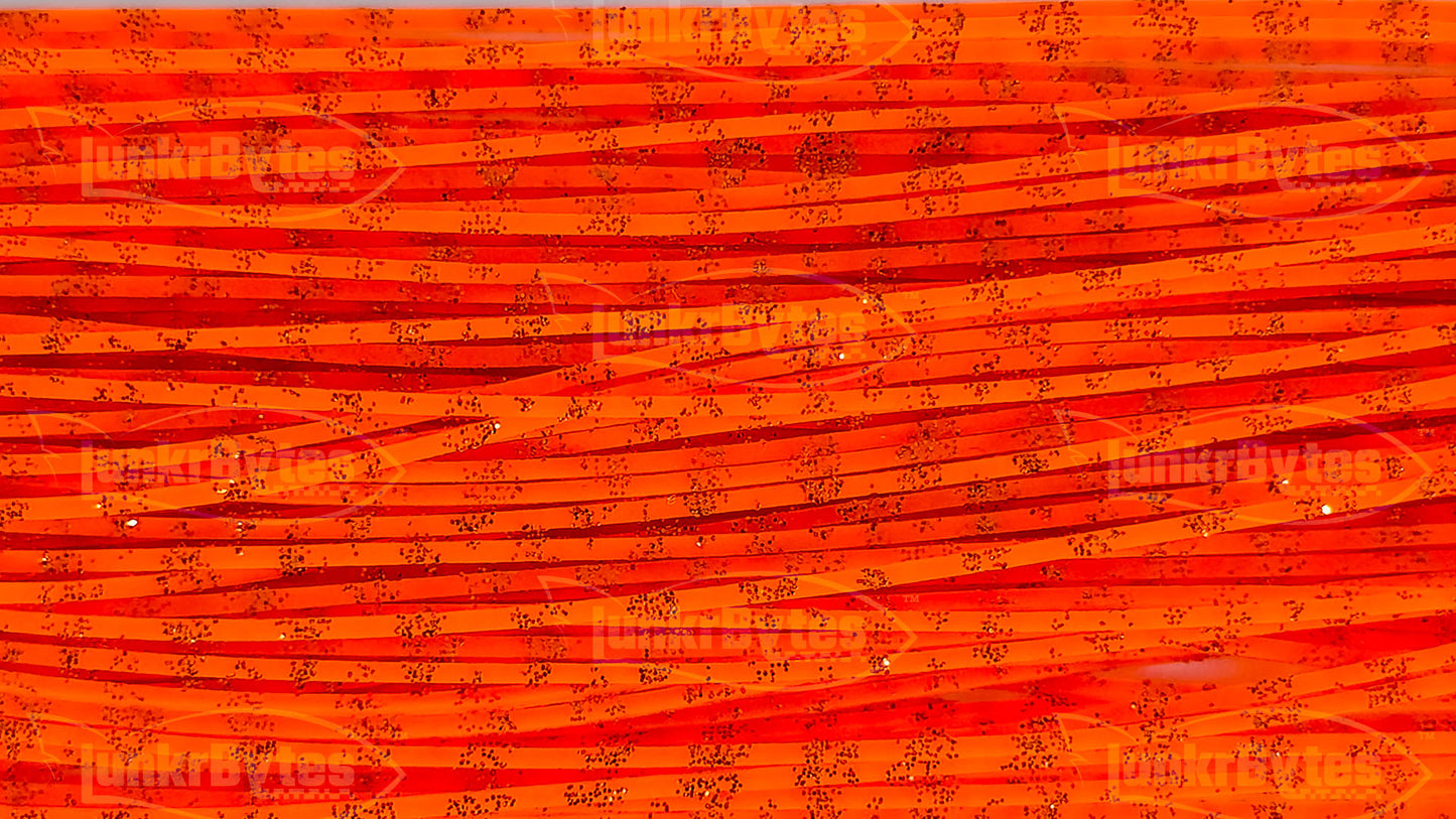 Orange / Orange Flake Scales Silicone Skirt Tab with Flake – Shad Imitation for Bass (8803-606)