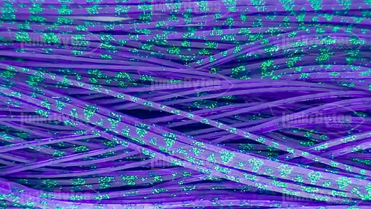 Purple / Green Flake Scales Silicone Skirt Tab with Flake – Shad Imitation for Bass (8803-617)