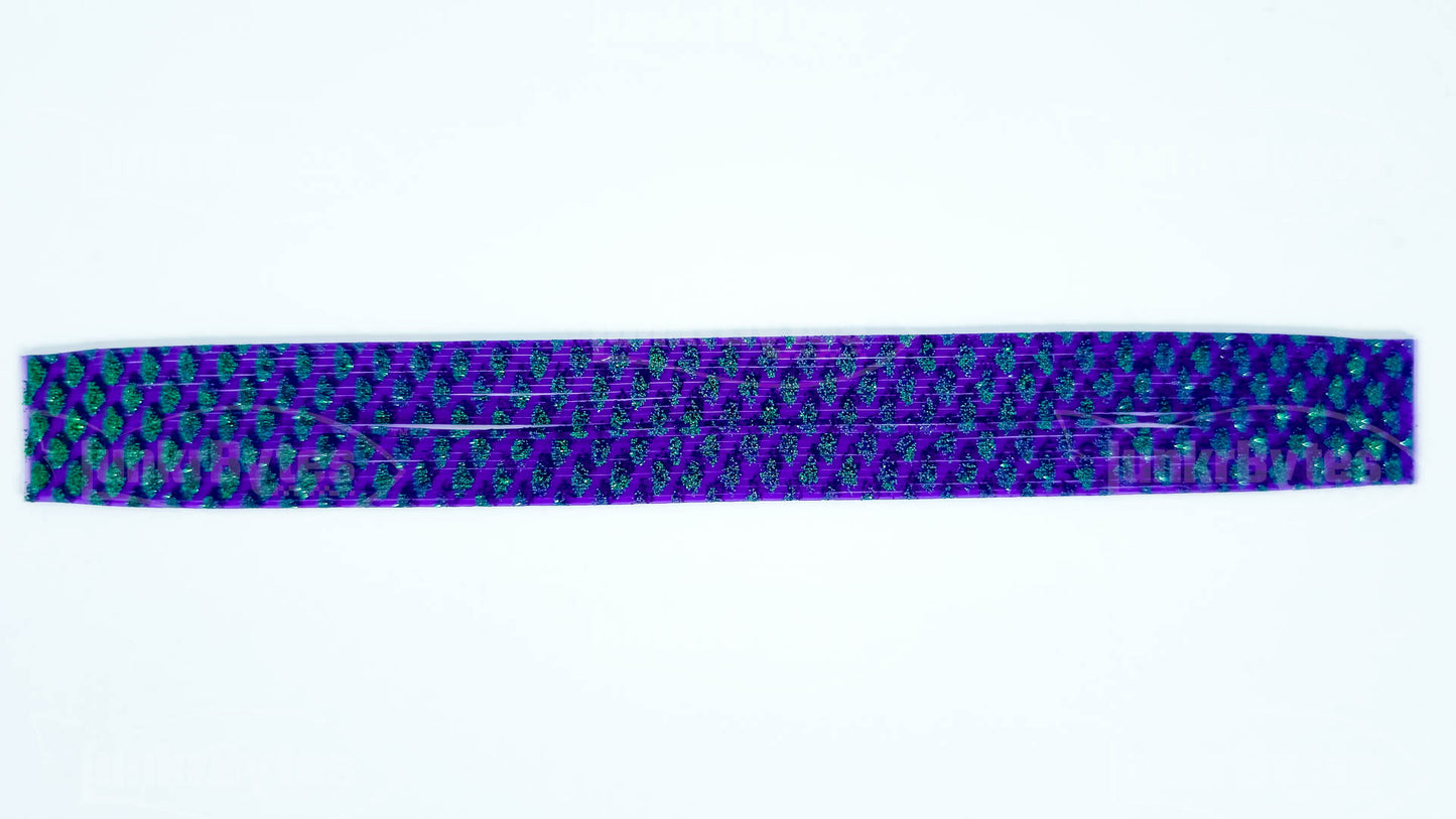 Purple / Green Flake Scales Silicone Skirt Tab with Flake – Shad Imitation for Bass (8803-617)