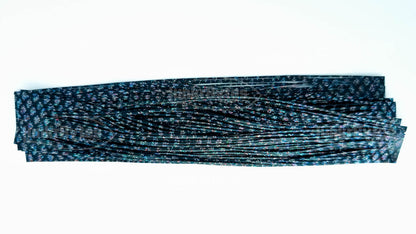 Black / Multicolor Flake Scales Silicone Skirt Tab with Flake – Shad Imitation for Bass (8803-630)