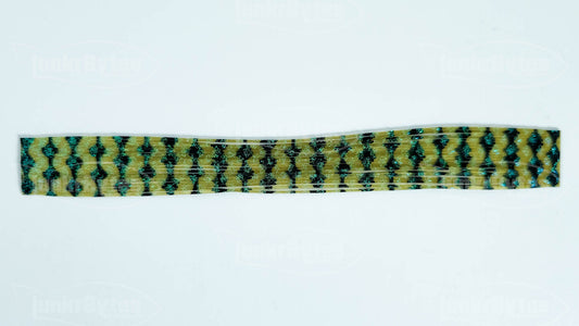 Watermelon Silicone Skirt Tab with Flake – Bluegill Pattern for Bass (8806-639)