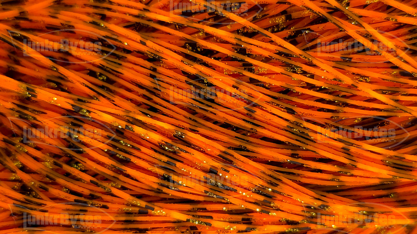 Hot Orange Crawdad Silicone Skirt Tab with Flake – Crawfish Pattern for Bass (8806-641)