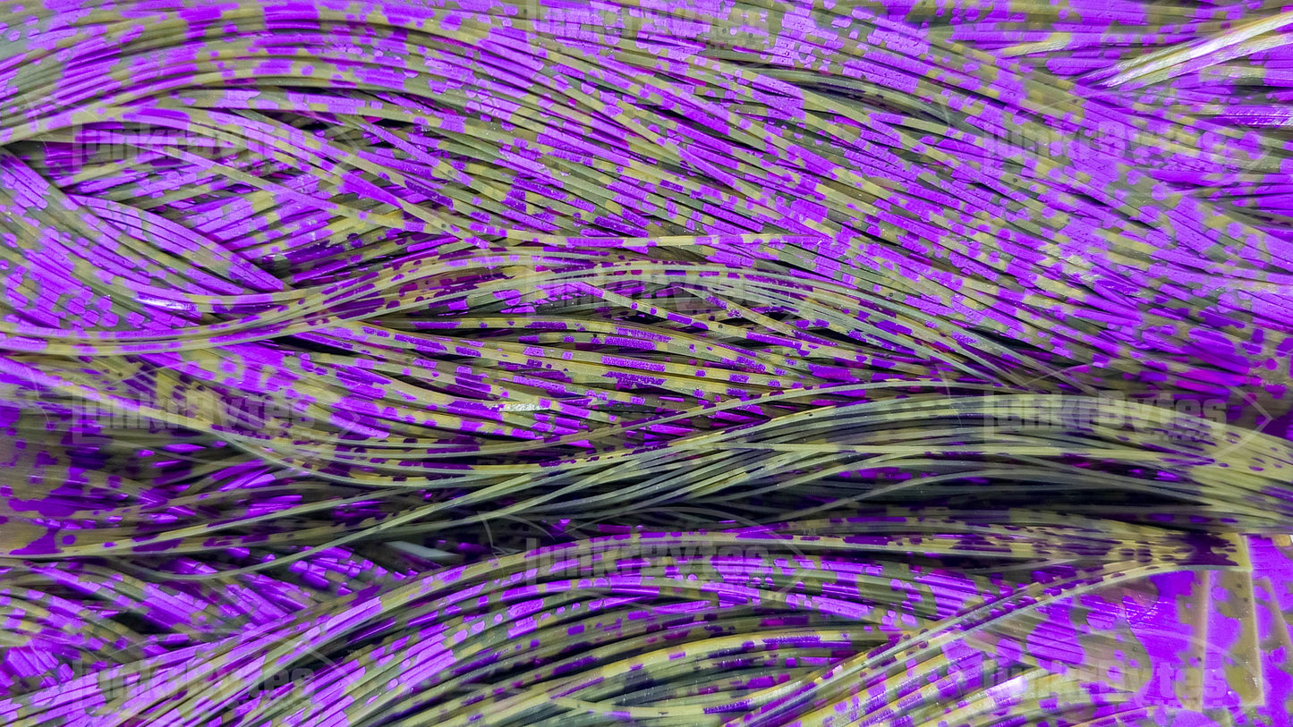 Green Pumpkin / Purple Barbed Wire Flake Silicone Skirt Tab with Barbed Wire – Crawfish Pattern for Bass (8806-675)