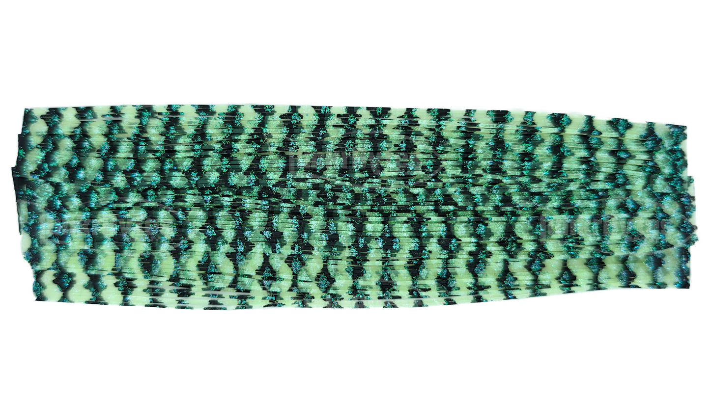 Watermelon Barbed Wire Green Flake Silicone Skirt Tab – Barbed Wire Series (8806-696)