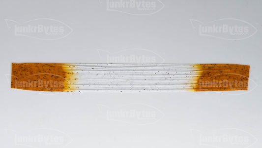 White / Orange Tips / Orange Flake/ Pepper Silicone Skirt Tab with Flake – Shad Imitation for Bass (8807-077)