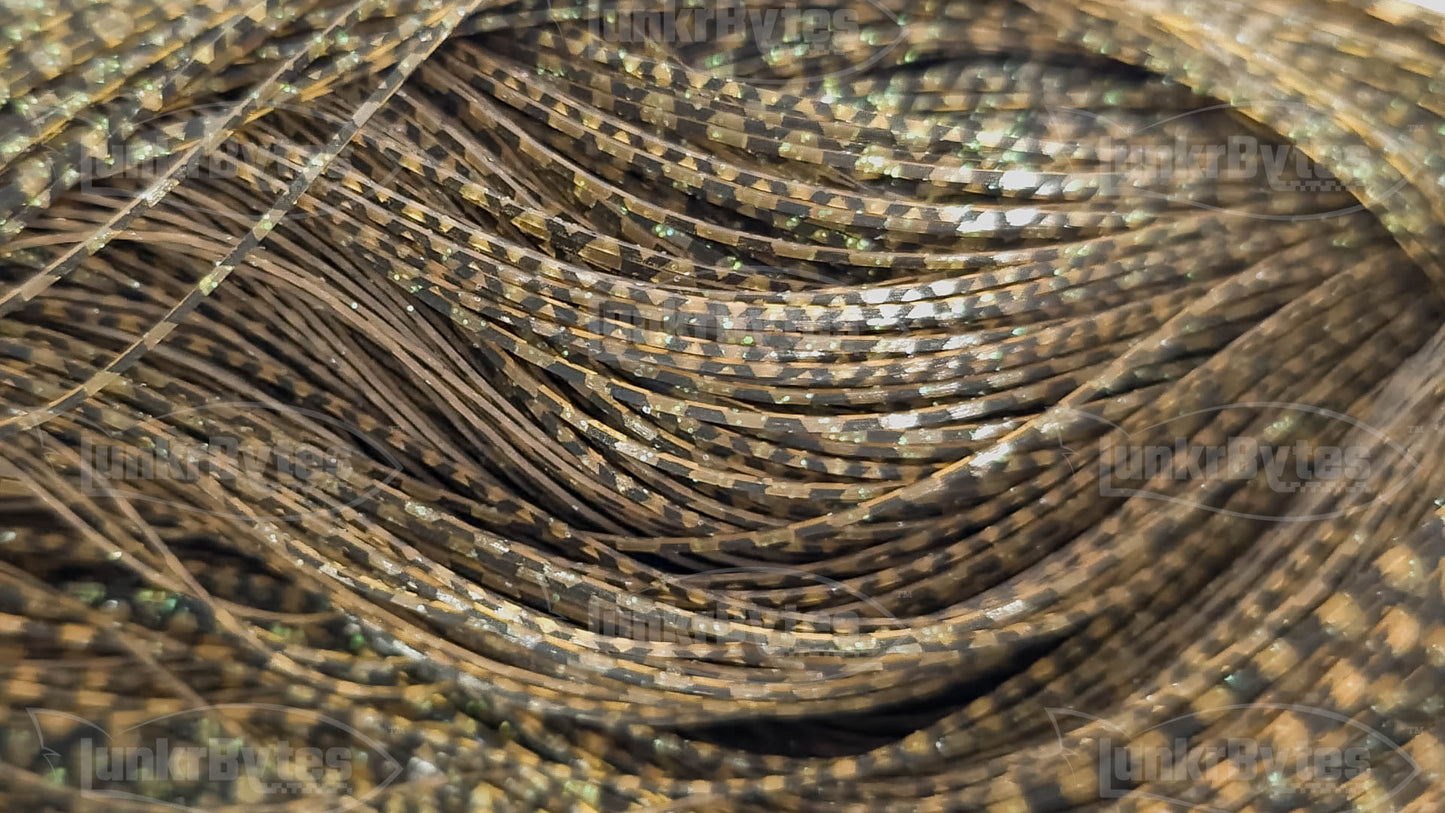 Natural Pumpkin / Green Flake Scales/ Baitfish Silicone Skirt Tab with Flake – Crawfish Pattern for Bass (8814-187)