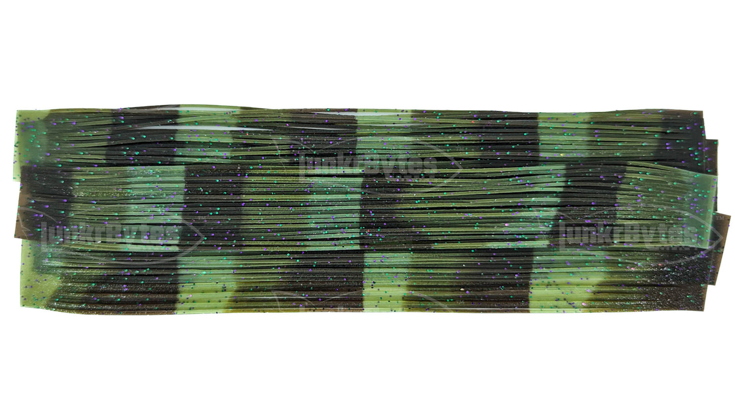 Green Pumpkin Watermelon Flake Silicone Skirt Tab – Multi-Color Series (8817-193)