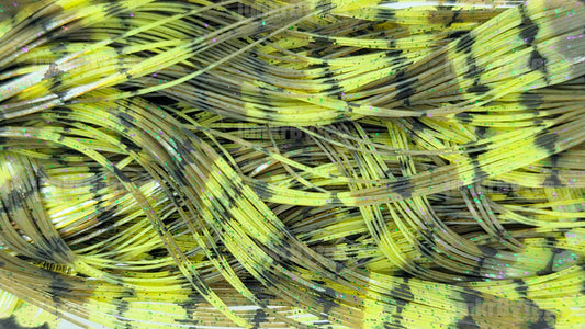 Green Pumpkin Chartreuse Barbed Wire Silicone Skirt Tab – Multi-Color Series (8817-204)