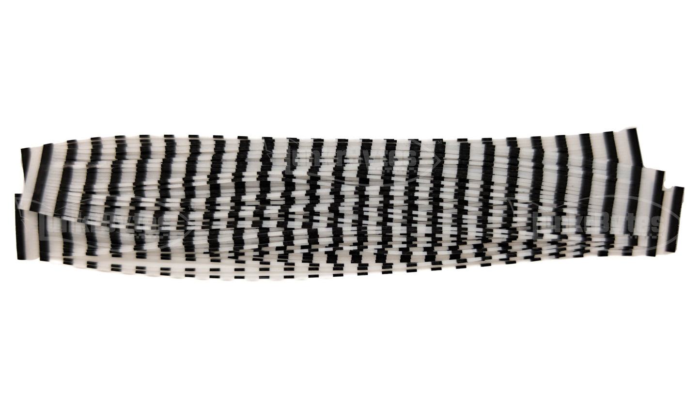 White Pearlescent Zebra Stripe Silicone Skirt Tab – Zebra Stripe Series (8818-271)