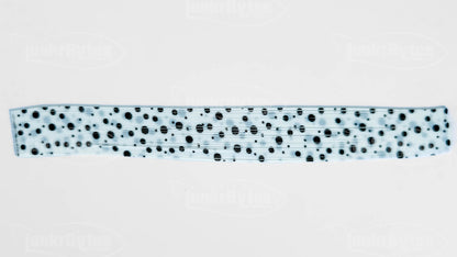 Pure White / Black Dots Silicone Skirt Tab – Shad Imitation for Bass (8825-564)