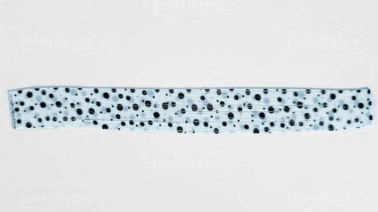 Pure White / Black Dots Silicone Skirt Tab – Shad Imitation for Bass (8825-564)