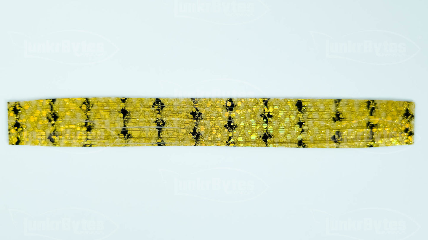 Gold / Black Barbed Wire / Snake Skin Silicone Skirt Tab with Flake – Reaction Strike Trigger for Bass (8853-302)