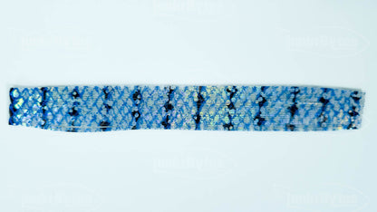 Blue Flake Scales / White / Black Barbed Wire / Snake Skin Silicone Skirt Tab with Flake – Shad Imitation for Bass (8853-303)