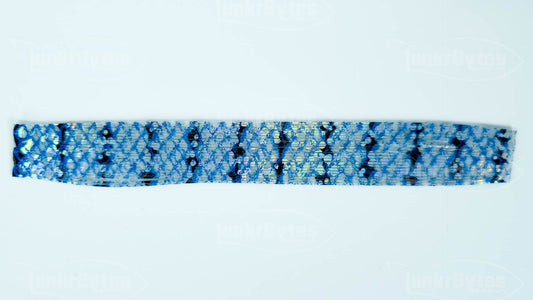 Blue Flake Scales / White / Black Barbed Wire / Snake Skin Silicone Skirt Tab with Flake – Shad Imitation for Bass (8853-303)