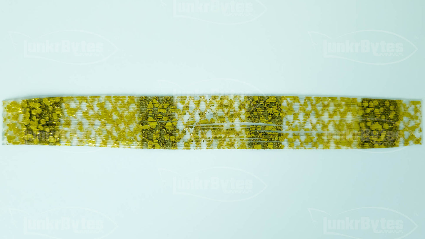 Gold Shad Silicone Skirt Tab with Flake – Shad Imitation for Bass (8854-403)